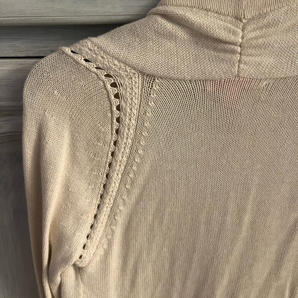 Lilly Pulitzer Martinique Fringe Cardigan Sweater Heathered Sand Dune - Picture 7 of 7